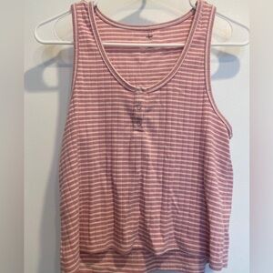 Aerie Pink and White Tank Top